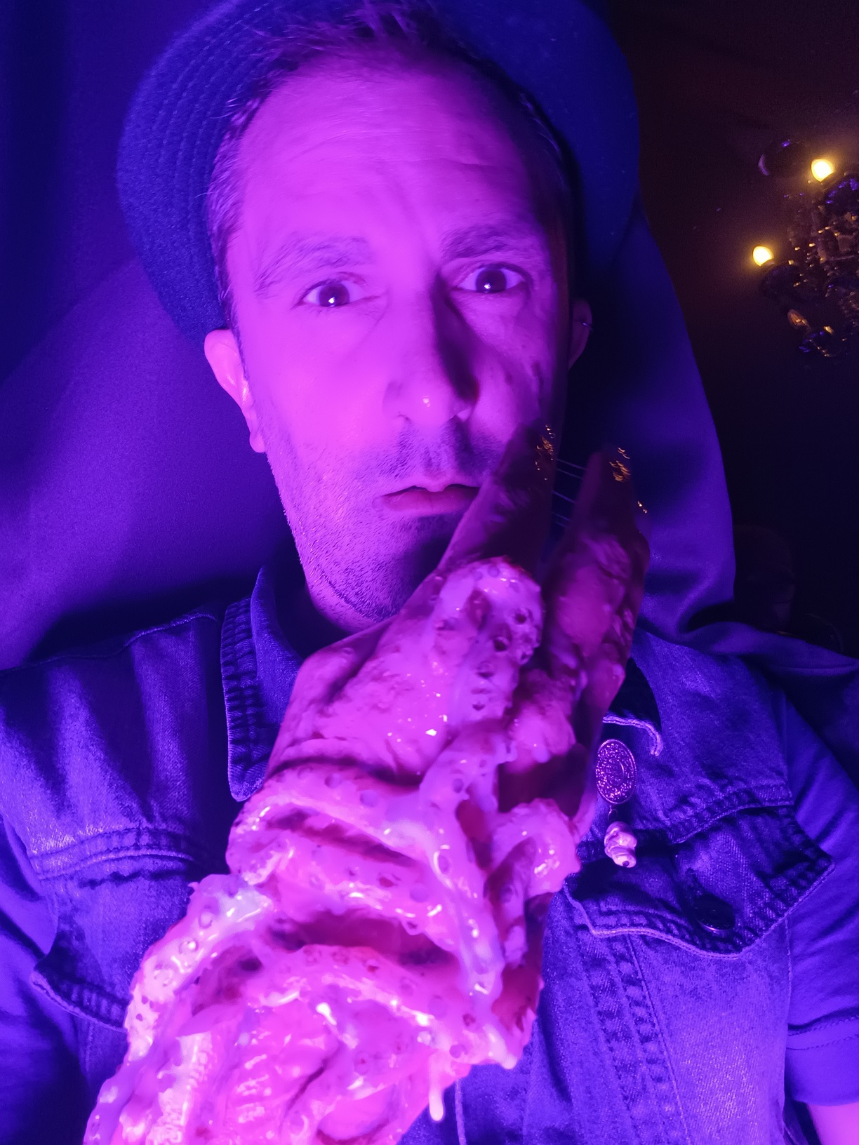 Nathan Head doubling as The Mogern's forearm in the original ending